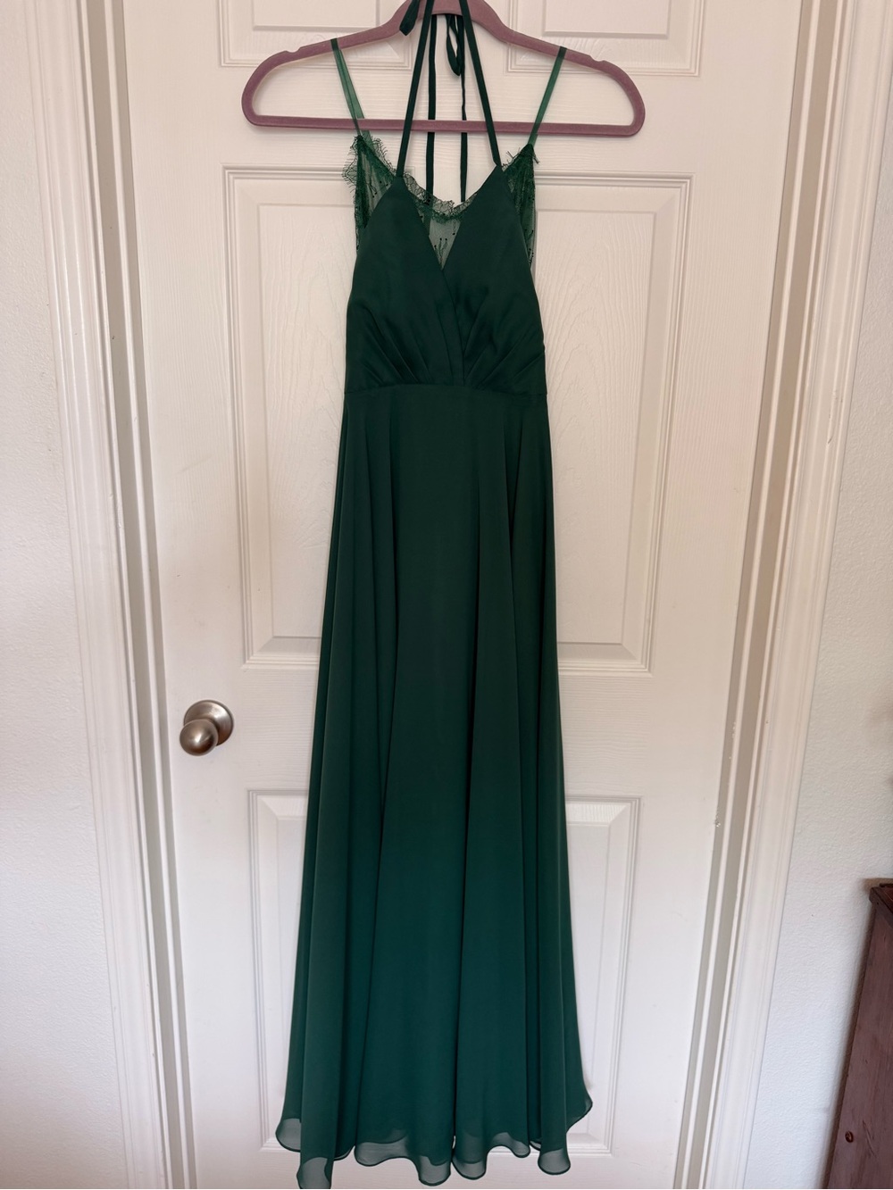 JJs House Emerald Green Lace-Trim Maxi Dress